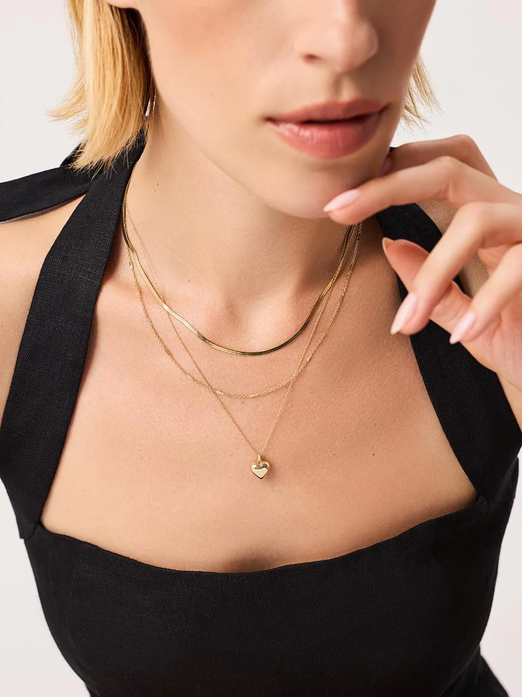 ShinePearls Gold Heart Necklace
