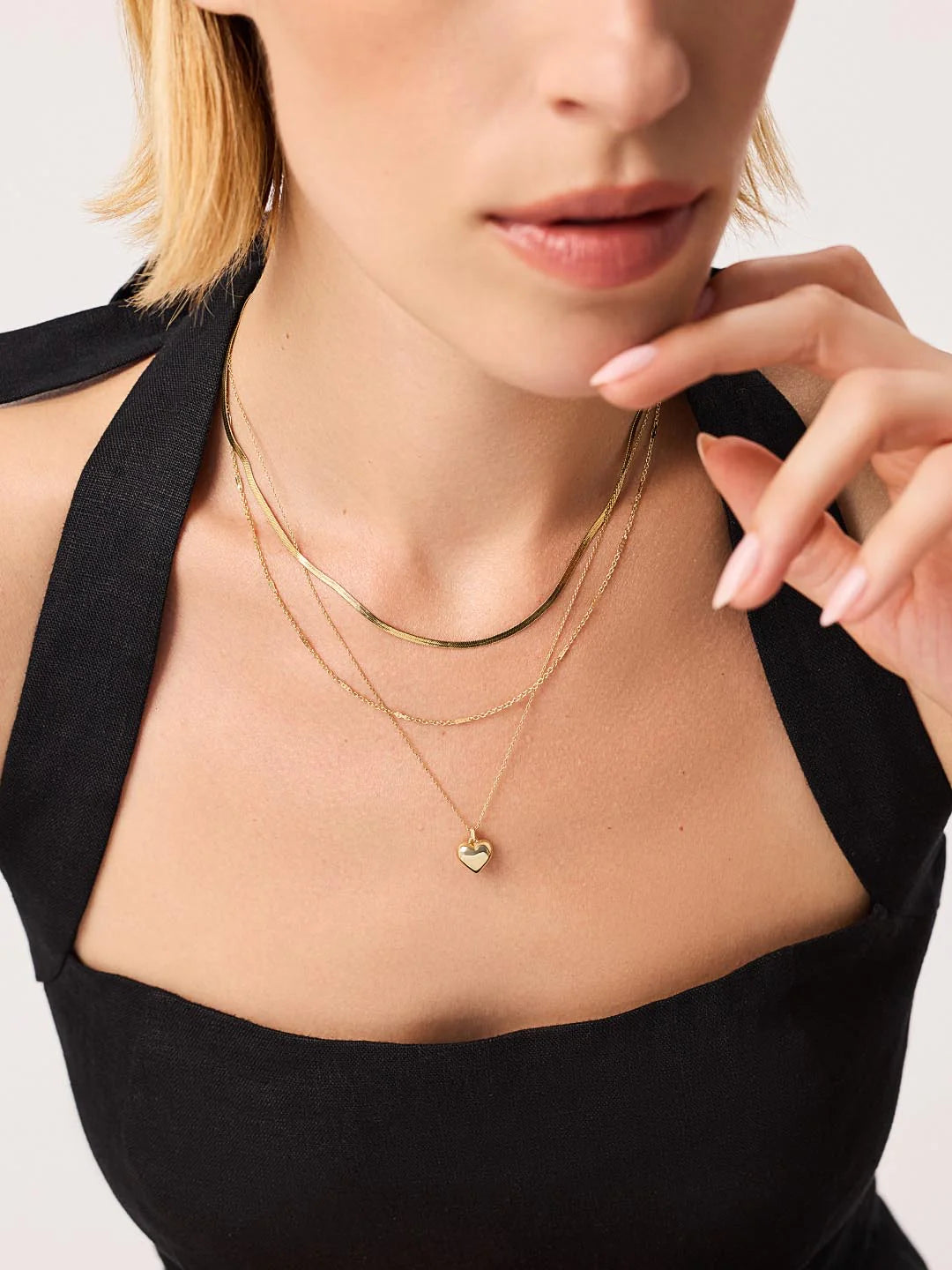 ShinePearls Gold Heart Necklace
