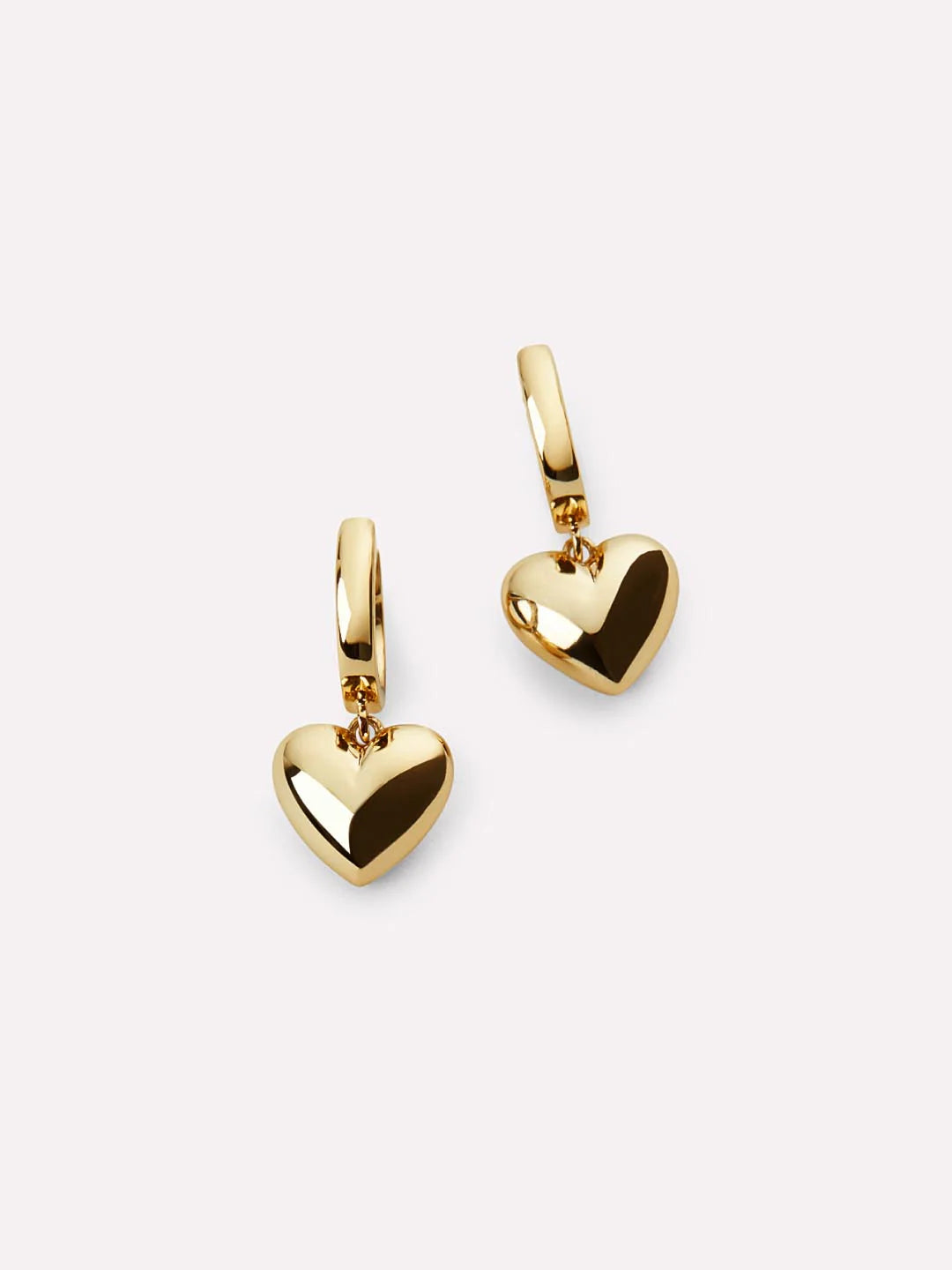 ShinePearls Puffed Heart Hoops
