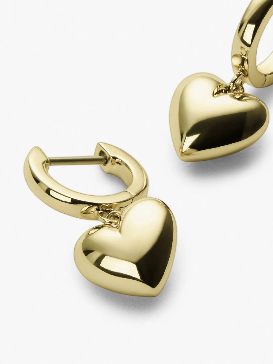 ShinePearls Puffed Heart Hoops