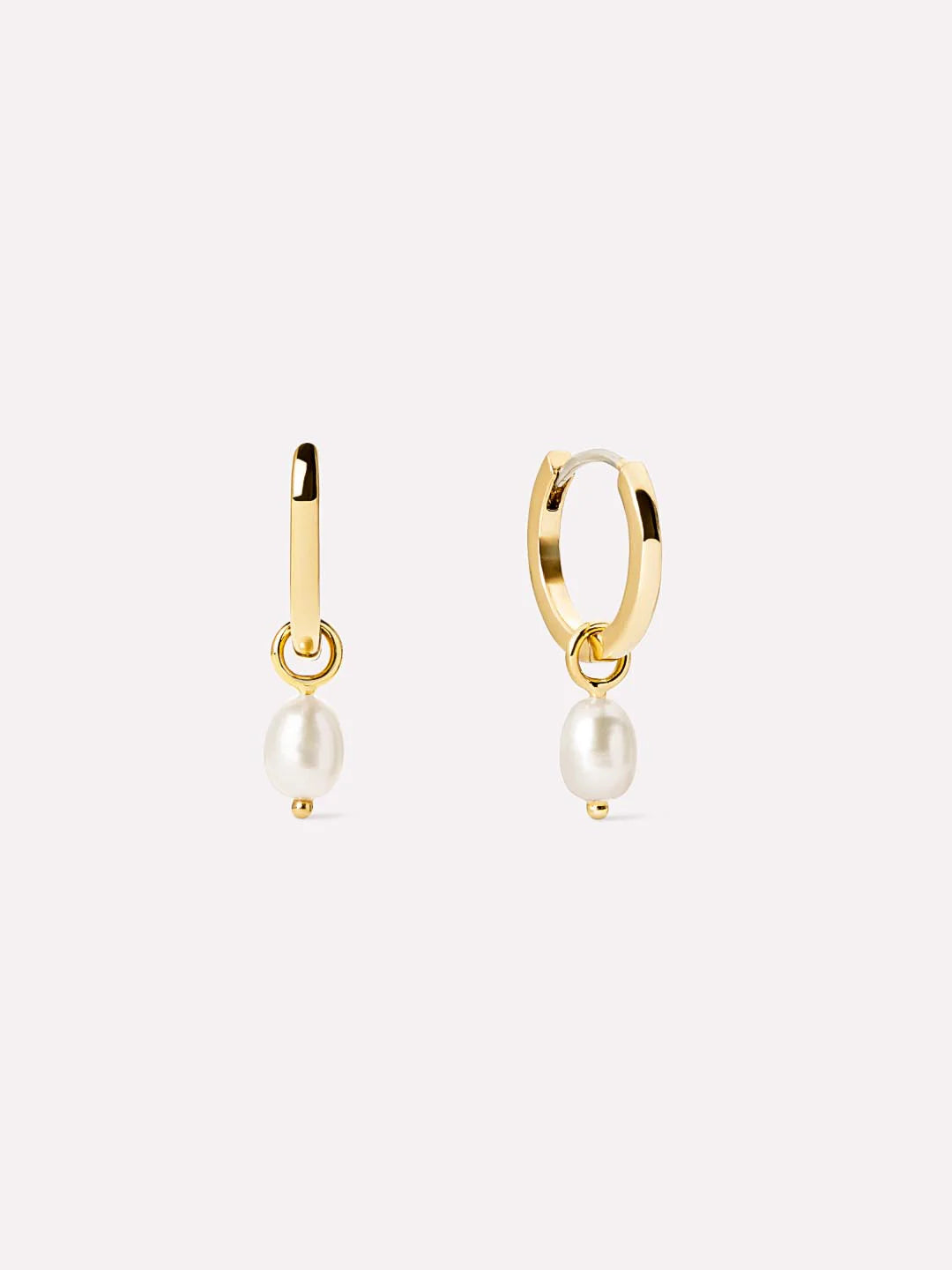 ShinePearls Pearl Huggie Hoops